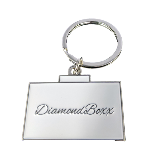 DiamondBoxx White keychain  back