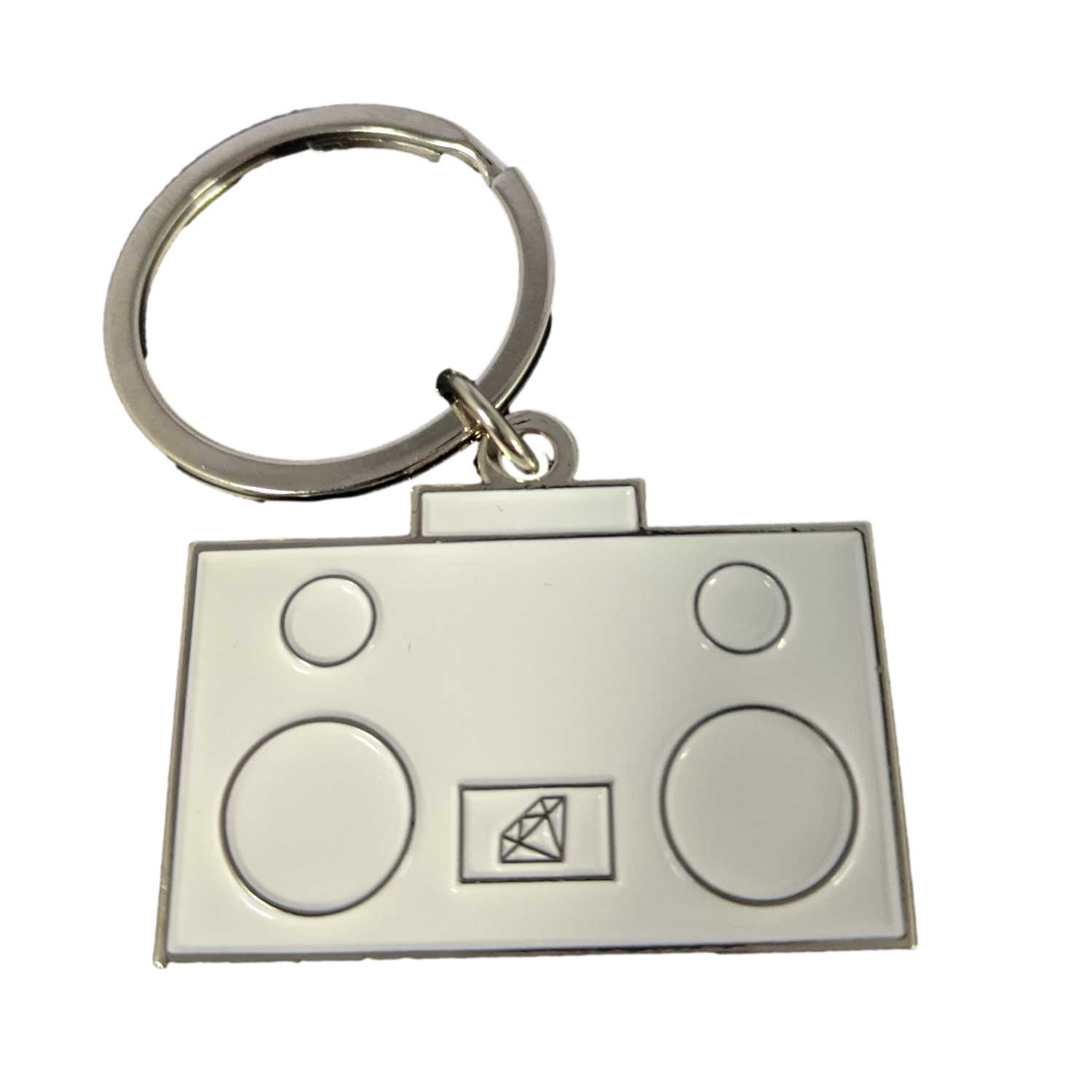 DiamondBoxx White keychain front