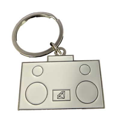 DiamondBoxx White keychain front