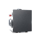 side angled view of black M3 speaker with red knobs
